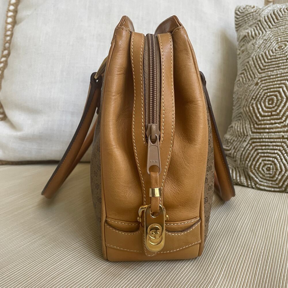 Gucci Vintage Micro GG Canvas Satchel | Web Stripe, Knight Charm Rare - Picture 3 of 16